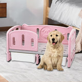 PP Dog Bed Pet Sofa 78.5x48x40cm Weight Capacity 100kg for Daily Use Durable With 2 Boxes Pink - Aladdin Shoppers