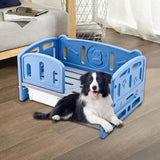 PP Dog Bed Pet Sofa 78.5x48x40cm Weight Capacity 100kg for Daily Use Durable With Ladder Box Blue - Aladdin Shoppers