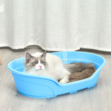 Cat Bed Bathing Calming Cushion Comfortable Nonslip Blanket Cozy Dog House 57cmx37.6cmx14cm blue - Aladdin Shoppers