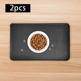 Dog Food Mat Bowl Mats Pet Feeding Mat for Pet Supplies Dogs Puppy Thicken Black - Aladdin Shoppers