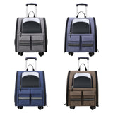 Cat Trolley Case Backpack Kennel Pet Rolling Carrier for Puppy Transport gray - Aladdin Shoppers