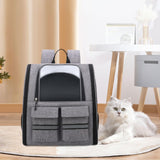 Pet Cat Carrier Backpack Dog Travel Bag Tote Adjustable Shoulder Strap Gray - Aladdin Shoppers