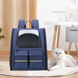 Pet Cat Carrier Backpack Dog Travel Bag Tote Adjustable Shoulder Strap Blue - Aladdin Shoppers