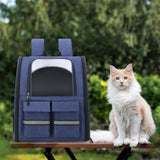 Pet Cat Carrier Backpack Dog Travel Bag Tote Adjustable Shoulder Strap Blue - Aladdin Shoppers