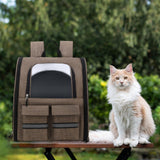 Pet Cat Carrier Backpack Dog Travel Bag Tote Adjustable Shoulder Strap Khaki - Aladdin Shoppers