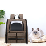 Pet Cat Carrier Backpack Dog Travel Bag Tote Adjustable Shoulder Strap Khaki - Aladdin Shoppers