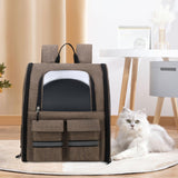 Pet Cat Carrier Backpack Dog Travel Bag Tote Adjustable Shoulder Strap Khaki - Aladdin Shoppers