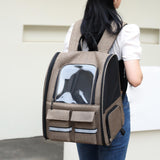Pet Cat Carrier Backpack Dog Travel Bag Tote Adjustable Shoulder Strap Khaki - Aladdin Shoppers