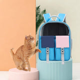 Pet Cat Carrier Backpack Dog Travel Bag Shoulder Strap for Kitten Kitty blue - Aladdin Shoppers