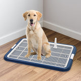 Dog Toilet with Removable Post Puppy Training Tray for Pets Accessories Deep Blue - Aladdin Shoppers