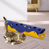 Splicing Cat Tunnel Folding Tube Deformable Cat Toys Amusement for Dog Yellow Blue - Aladdin Shoppers