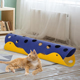 Splicing Cat Tunnel Folding Tube Deformable Cat Toys Amusement for Dog Yellow Blue - Aladdin Shoppers