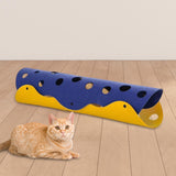 Splicing Cat Tunnel Folding Tube Deformable Cat Toys Amusement for Dog Yellow Blue - Aladdin Shoppers