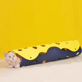 Splicing Cat Tunnel Folding Tube Deformable Cat Toys Amusement for Dog Yellow Blue - Aladdin Shoppers