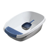 Pet Litter Tray Potty Toilet Anti Splashing Semi Closed Cat Litter Box 61x44x22cm White - Aladdin Shoppers