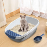 Pet Litter Tray Potty Toilet Anti Splashing Semi Closed Cat Litter Box 61x44x22cm White - Aladdin Shoppers