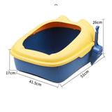 Cat Litter Box Tray Detachable with Litter Scoop Toilet for Kitten Yellow Blue - Aladdin Shoppers