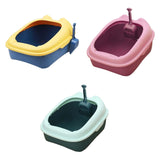 Cat Litter Box Tray Detachable with Litter Scoop Toilet for Kitten Yellow Blue - Aladdin Shoppers