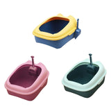 Cat Litter Box Tray Detachable with Litter Scoop Toilet for Kitten Yellow Blue - Aladdin Shoppers