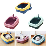 Cat Litter Box Tray Detachable with Litter Scoop Toilet for Kitten Yellow Blue - Aladdin Shoppers