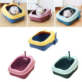 Cat Litter Box Tray Detachable with Litter Scoop Toilet for Kitten Yellow Blue - Aladdin Shoppers