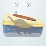 Cat Litter Box Tray Detachable with Litter Scoop Toilet for Kitten Yellow Blue - Aladdin Shoppers