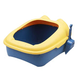 Cat Litter Box Tray Detachable with Litter Scoop Toilet for Kitten Yellow Blue - Aladdin Shoppers