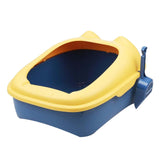 Cat Litter Box Tray Detachable with Litter Scoop Toilet for Kitten Yellow Blue - Aladdin Shoppers