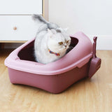 Cat Litter Box Tray Detachable with Litter Scoop Toilet for Kitten Pink - Aladdin Shoppers