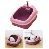 Cat Litter Box Tray Detachable with Litter Scoop Toilet for Kitten Pink - Aladdin Shoppers