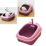 Cat Litter Box Tray Detachable with Litter Scoop Toilet for Kitten Pink - Aladdin Shoppers
