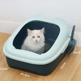 Cat Litter Box Tray Detachable with Litter Scoop Toilet for Kitten Green - Aladdin Shoppers