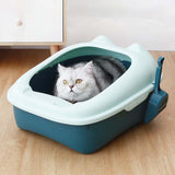 Cat Litter Box Tray Detachable with Litter Scoop Toilet for Kitten Green - Aladdin Shoppers