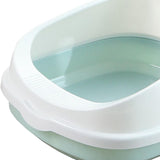 Cat Litter Box Toilet Tray Portable Semi Enclosed Sand Box Removable Large Blue - Aladdin Shoppers