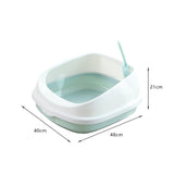 Cat Litter Box Toilet Tray Portable Semi Enclosed Sand Box Removable Large Blue - Aladdin Shoppers