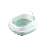 Cat Litter Box Toilet Tray Portable Semi Enclosed Sand Box Removable Large Blue - Aladdin Shoppers