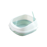 Cat Litter Box Toilet Tray Portable Semi Enclosed Sand Box Removable Large Blue - Aladdin Shoppers