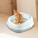 Cat Litter Box Toilet Tray Portable Semi Enclosed Sand Box Removable Large Blue - Aladdin Shoppers