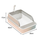 Open Litter Box Deep Toilet Kitten Litter Tray with High Side Bedpan 30cmx42cmx17cm - Aladdin Shoppers