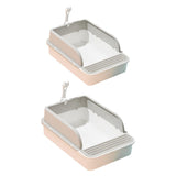 Open Litter Box Deep Toilet Kitten Litter Tray with High Side Bedpan 30cmx42cmx17cm - Aladdin Shoppers