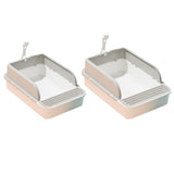 Open Litter Box Deep Toilet Kitten Litter Tray with High Side Bedpan 30cmx42cmx17cm - Aladdin Shoppers