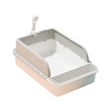 Open Litter Box Deep Toilet Kitten Litter Tray with High Side Bedpan 30cmx42cmx17cm - Aladdin Shoppers