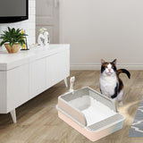 Open Litter Box Deep Toilet Kitten Litter Tray with High Side Bedpan 30cmx42cmx17cm - Aladdin Shoppers