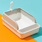 Open Litter Box Deep Toilet Kitten Litter Tray with High Side Bedpan 38cmx51cmx20cm - Aladdin Shoppers