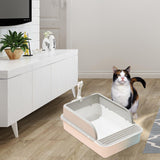 Open Litter Box Deep Toilet Kitten Litter Tray with High Side Bedpan 38cmx51cmx20cm - Aladdin Shoppers