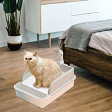 Open Litter Box Deep Toilet Kitten Litter Tray with High Side Bedpan 38cmx51cmx20cm - Aladdin Shoppers