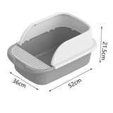 Cat Litter Box Toilet Portable Large Space Anti Splashing Semi Closed Tray Gray52cmx36cmx21.5cm - Aladdin Shoppers