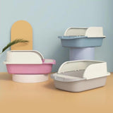 Cat Litter Box Toilet Portable Large Space Anti Splashing Semi Closed Tray Gray52cmx36cmx21.5cm - Aladdin Shoppers