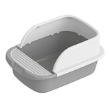Cat Litter Box Toilet Portable Large Space Anti Splashing Semi Closed Tray Gray52cmx36cmx21.5cm - Aladdin Shoppers