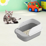 Cat Litter Box Toilet Portable Large Space Anti Splashing Semi Closed Tray Gray52cmx36cmx21.5cm - Aladdin Shoppers